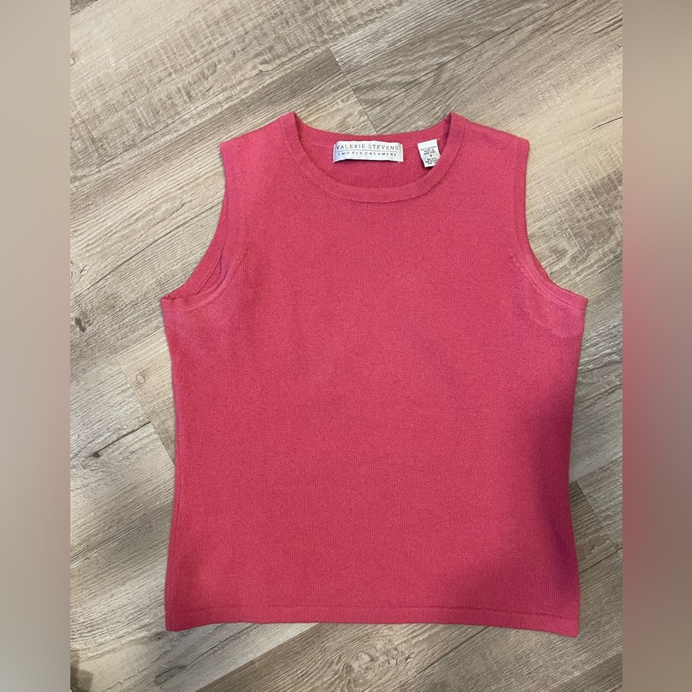 Pink Valerie Stevens Cashmere Sweater Vest